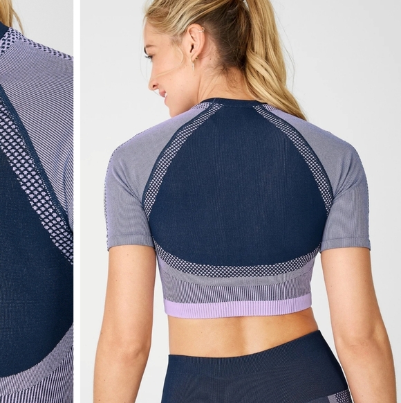 Fabletics Tops - FABLETICS NWT Purple "Jessie" Seamless Crop Top- XL - RARE